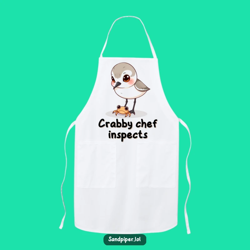 Funny Sandpiper Crab Apron - Curious Bird Kitchen Wear, Hilarious Gift
