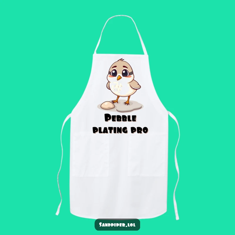 Funny Practical Sandpiper Pebble Peck Apron - Humorous Kitchen Gift