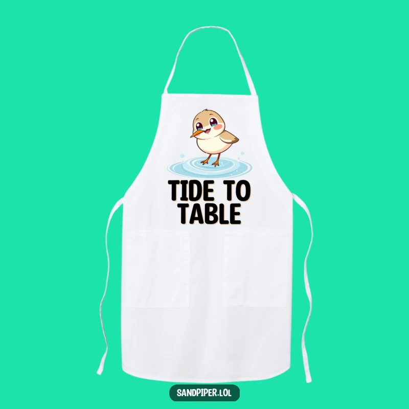 Funny Practical Sandpiper Wave Dip Apron - Humorous Kitchen Gift for Cooks