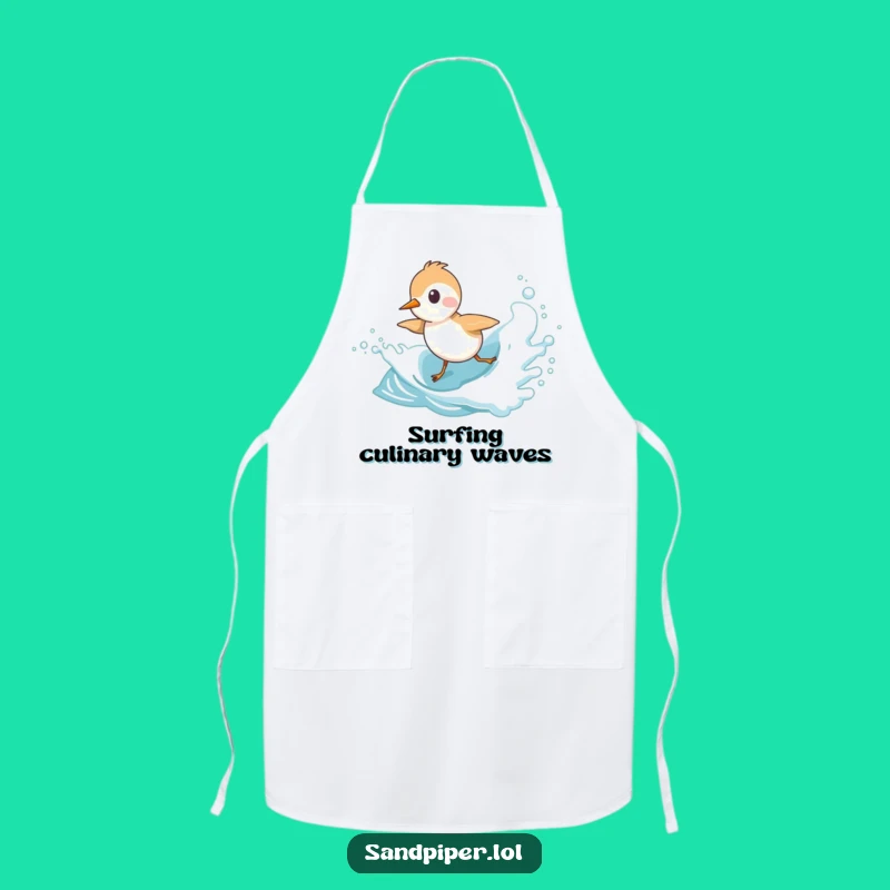Funny Sandpiper Apron: Playful Wave Chasing, Kitchen Fun Funny Gift for Cooks