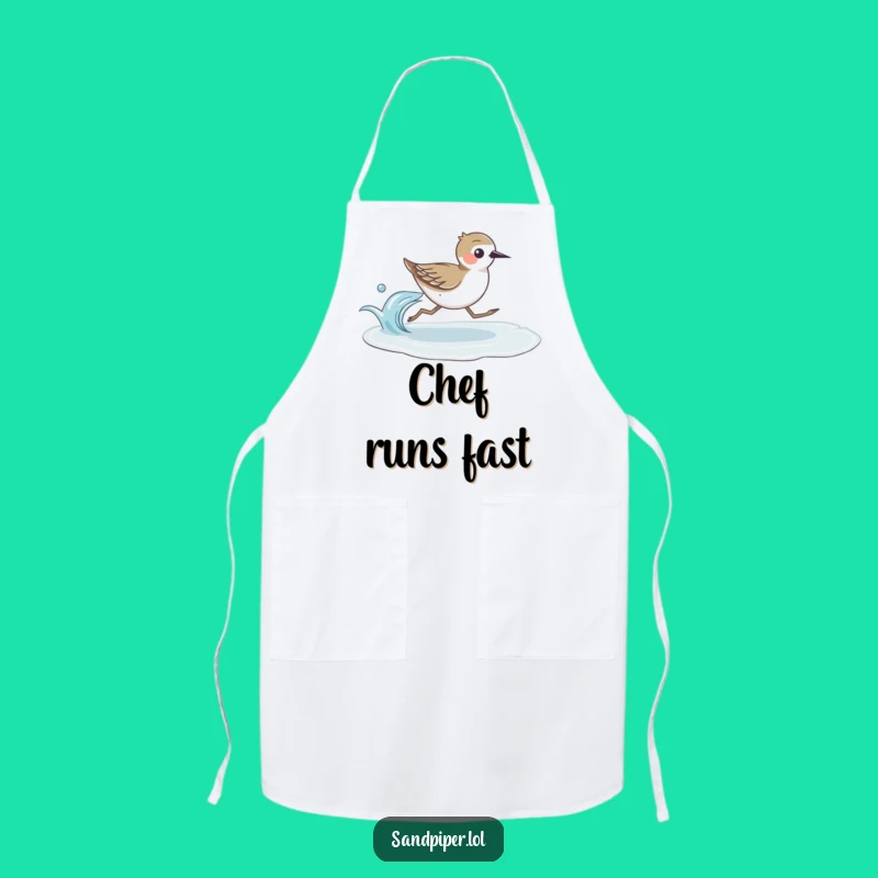 Funny Sandpiper Runner Apron: Cook with Coastal Flair, a Perfect Funny Gift!