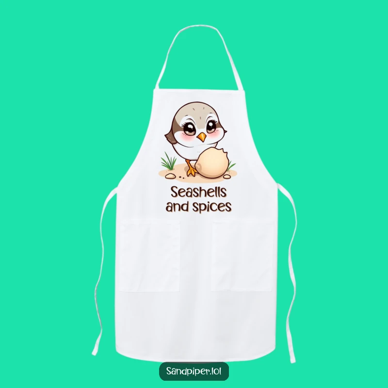 Funny Sandpiper Shell Apron - Cook with Coastal Curiosity!