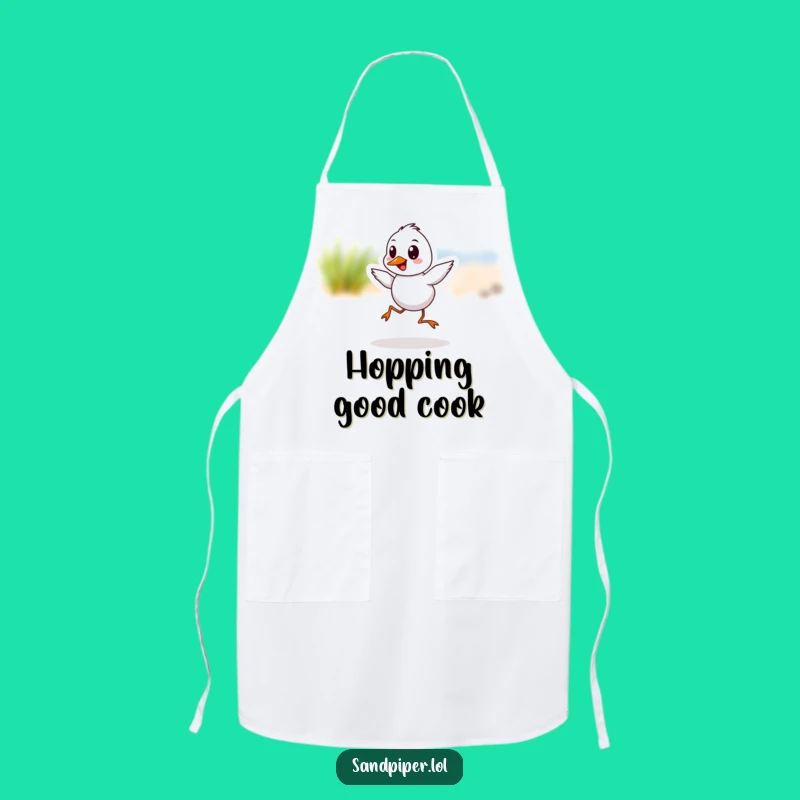Funny Sandpiper Hop Apron: Cheerful Chef Bird, Perfect Gift for Kitchen Fun