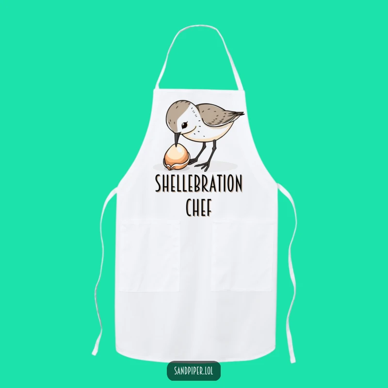 Funny Sandpiper Shell Pecker Apron - Kitchen Bird Lover Gift for Cooking