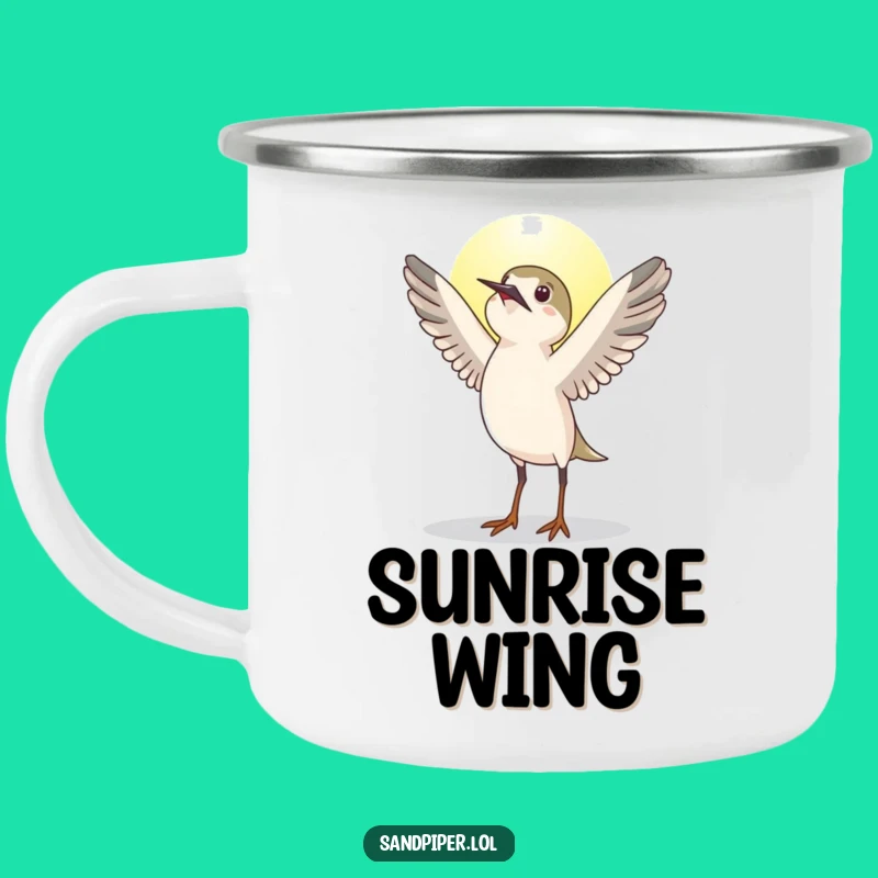 Durable Funny Sandpiper Sunrise Camping Mug - Outdoor Bird Lover Gift