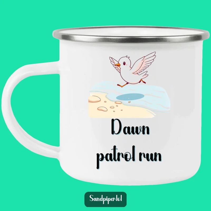 Funny Bird Running Camping Mug - Energetic Outdoor Adventures