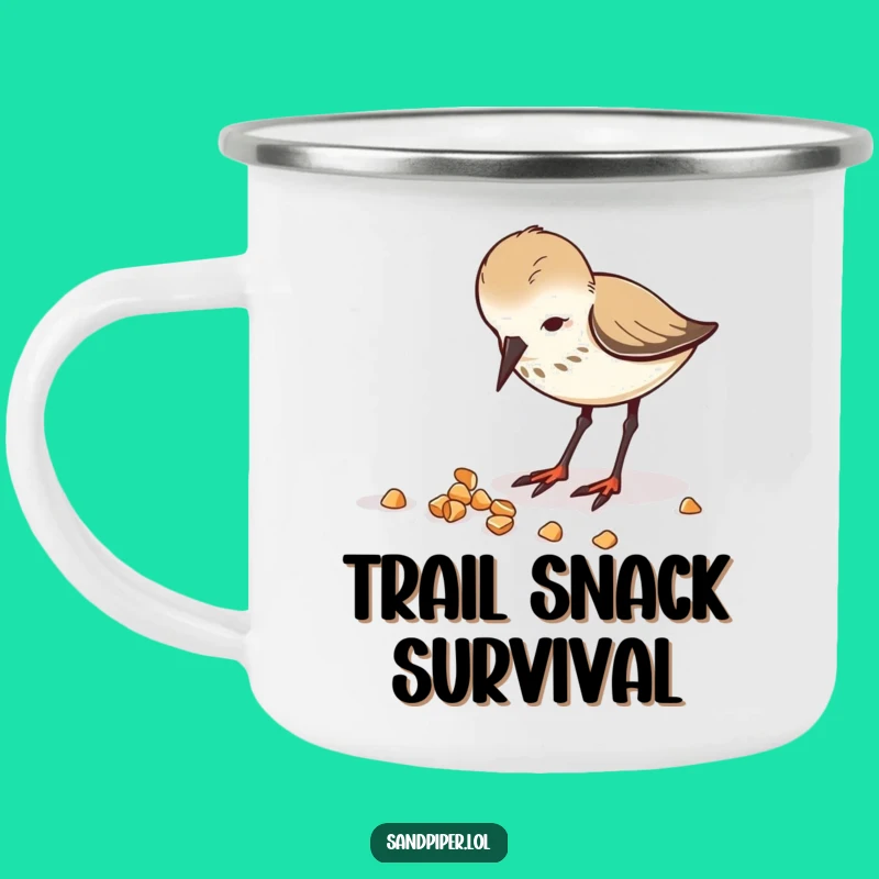 Funny Sandpiper Camping Mug - Enthusiastic Bird Design for Outdoor Adventures