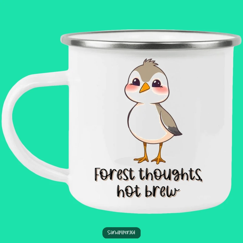 Funny Sandpiper Head Tilt Camping Mug - Curious Bird's Morning Brew Cup, Funny Gift!
