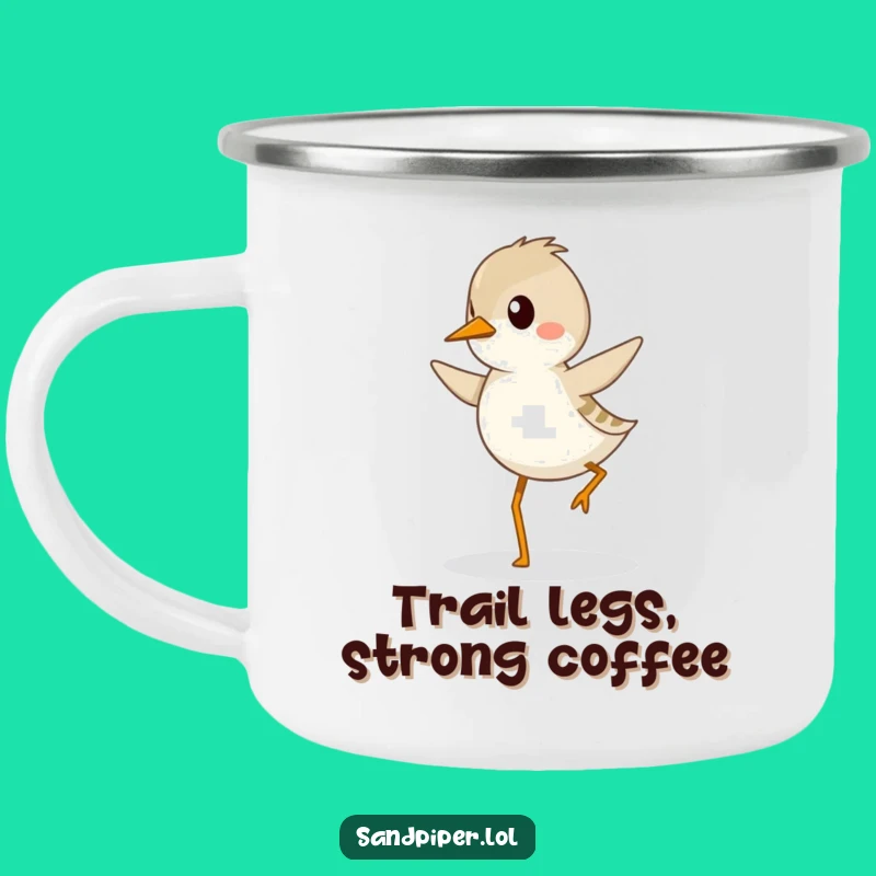 Funny Sandpiper Hopping Camping Mug - Determined Bird Coffee Cup, Funny Gift!