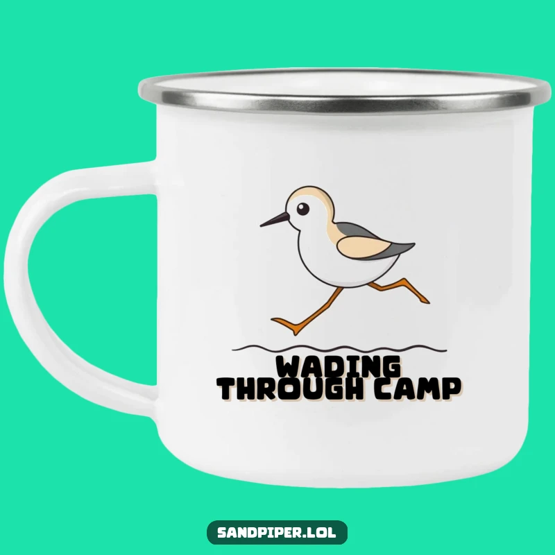 Funny Sandpiper Long Legs Camping Mug: Adventure Fuel for Hilarious Beach Sips