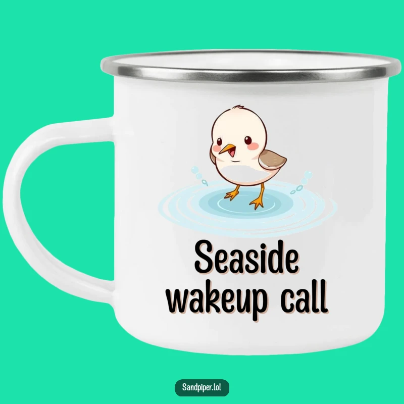 Funny Sandpiper Splash Camping Mug: Adventure Birdy Drinkware Gift