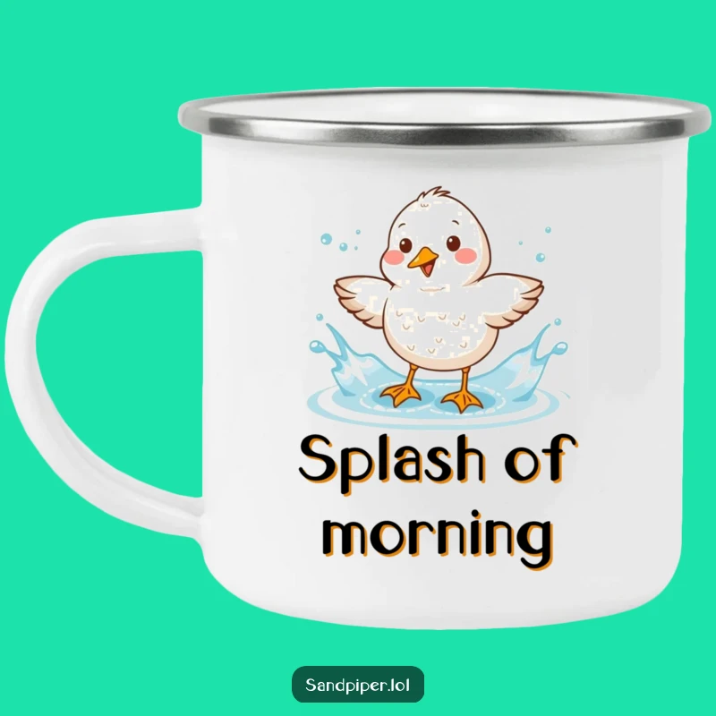 Funny Sandpiper Splash Camping Mug - Durable Bird Character Mug, Great Outdoor Gift!