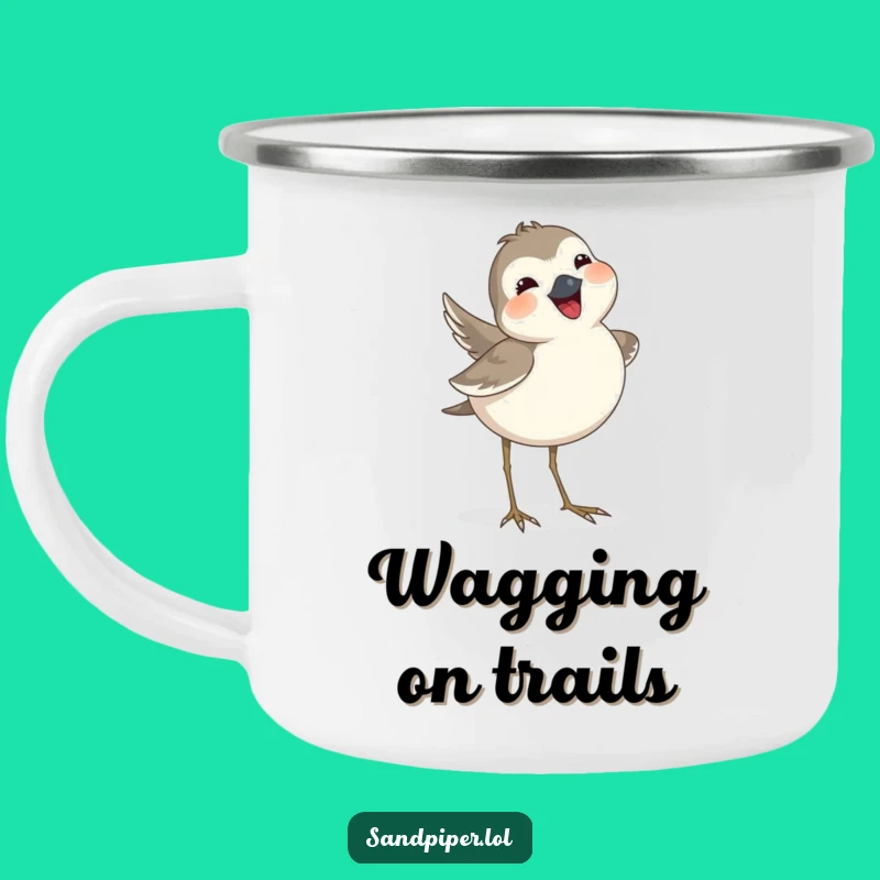 Funny Sandpiper Tail Wag Camping Mug - Outdoor Happy Bird Gift