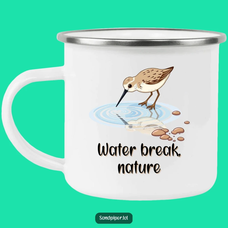 Funny Sandpiper Tidal Pool Camping Mug: Serene Adventures by the Water, a Superb Funny Gift!