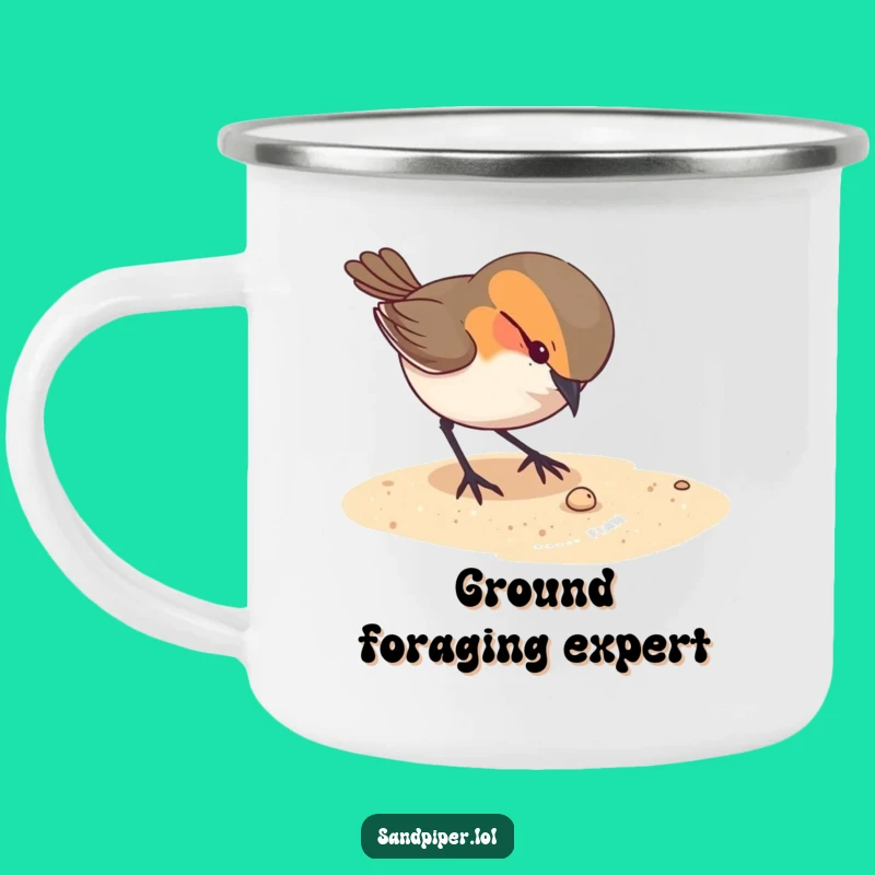 Funny Bird Pecking Camping Mug - Adventure and Curiosity