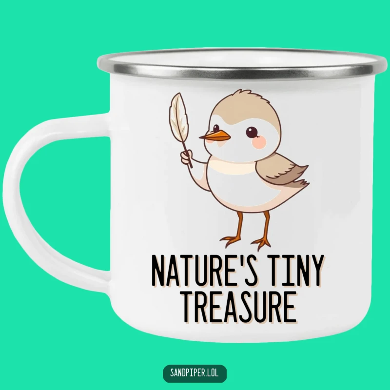 Funny Feather Display Camping Mug: Outdoor Sandpiper Drinkware, Perfect Funny Gift