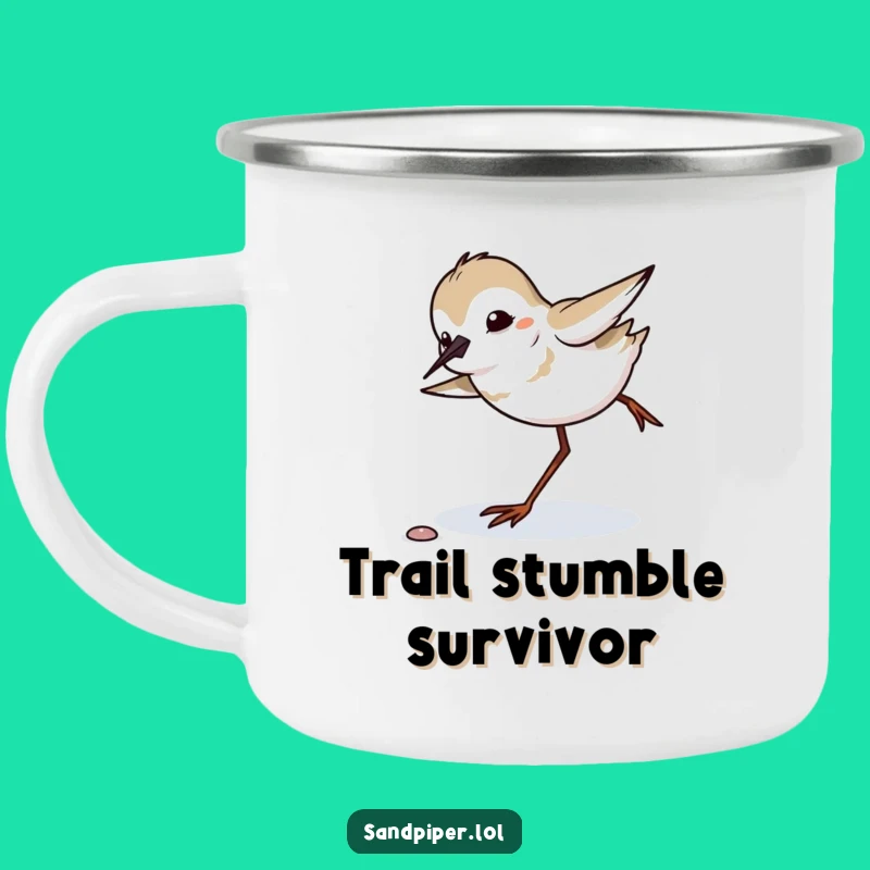 Funny Sandpiper Tripping Camping Mug: Durable Clumsy Bird Cup, Outdoor Cheers