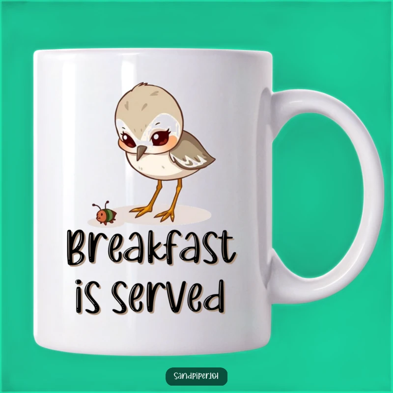 Funny Sandpiper Mug: Determined Pecking, Hunter Humor Gift