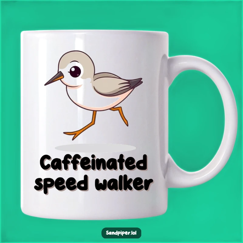 Funny Sandpiper Striding Mug - Speedy Bird Character Funny Gift
