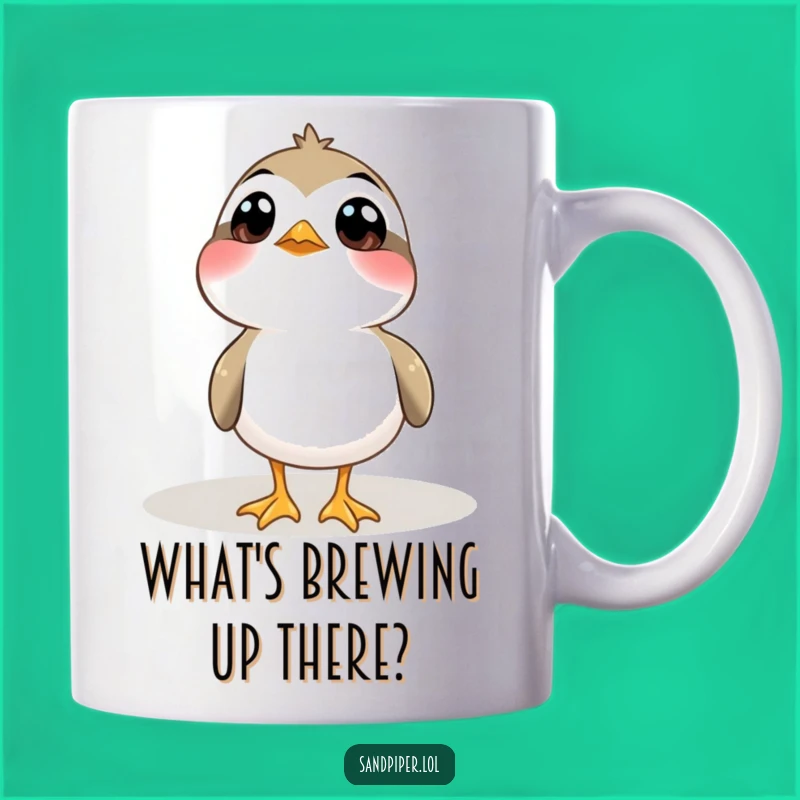 Funny Curious Sandpiper Mug: Wide-Eyed Bird Design, Perfect Funny Gift for Nature Lovers