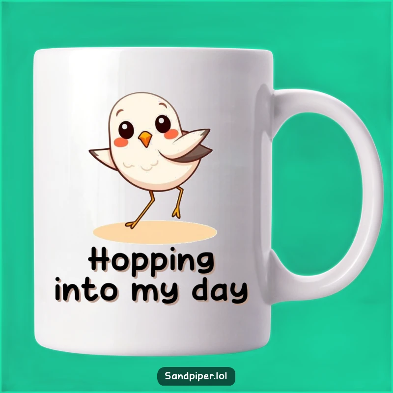 Funny Sandpiper Hop Mug: Joyful Birdy Dance Gift for Beach Lovers