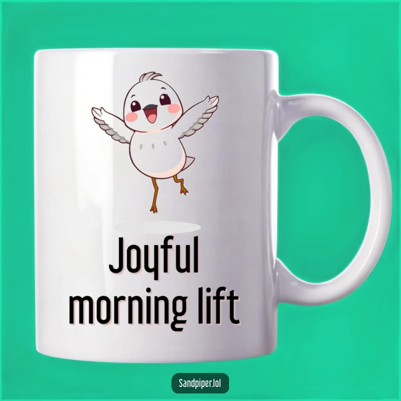 Funny Joyful Sandpiper Mug: Happy Hop Humor, Perfect Funny Gift for Collectors