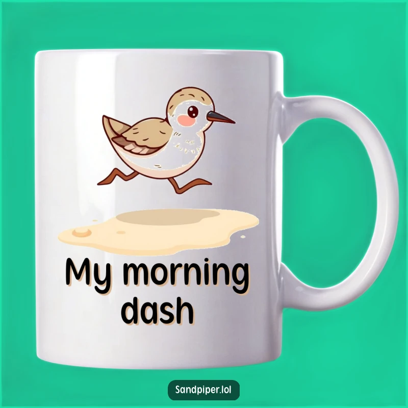 Funny Sandpiper Runner Mug - Hilarious Beach Bird Gift for Birdwatchers