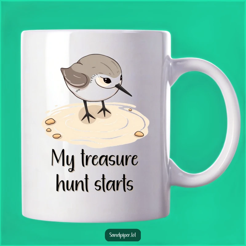 Funny Sandpiper Digging Mug - Hilarious Beach Bird Coffee Cup Gift