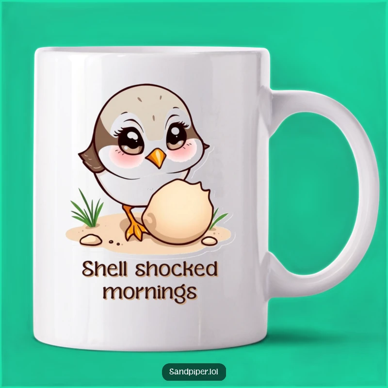 Funny Sandpiper Shell Mug - Curious Bird & Beach Lover Gift!