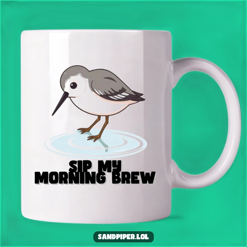 Funny Sandpiper Drink Mug: Thirsty Bird Art, Perfect Humorous Gift for Sipping