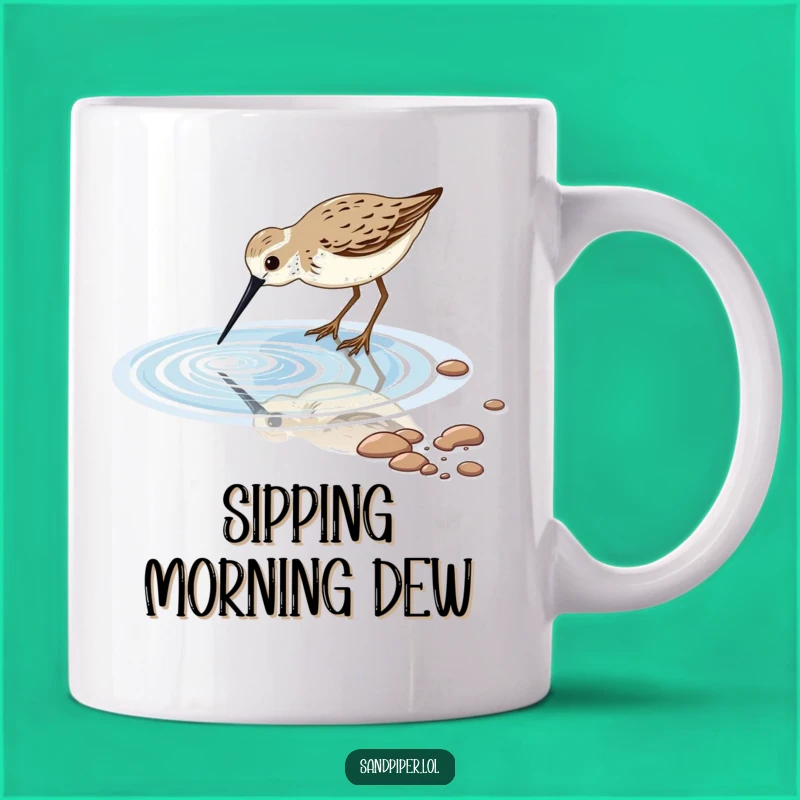 Funny Sandpiper Tidal Pool Mug: Peaceful Beach Bird Gift for Serene Moments!