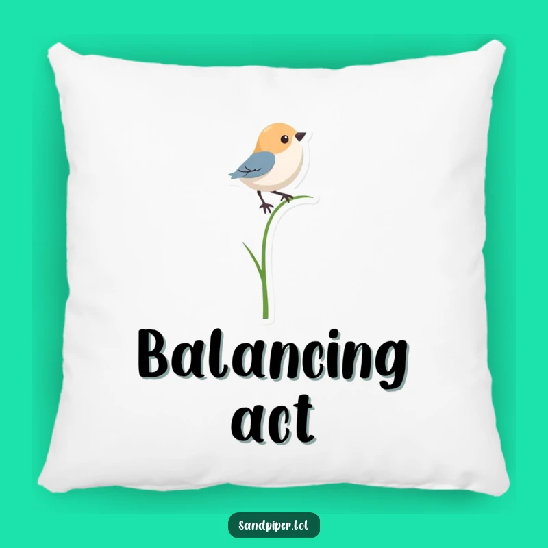 Funny Bird Grass Balancer Pillow - Comfy Cushion for Wobbly Moments
