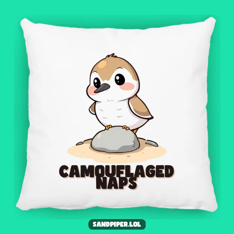 Funny Hiding Sandpiper Pillow: Cozy Awkwardness, Stealth Humor, Perfect Funny Gift
