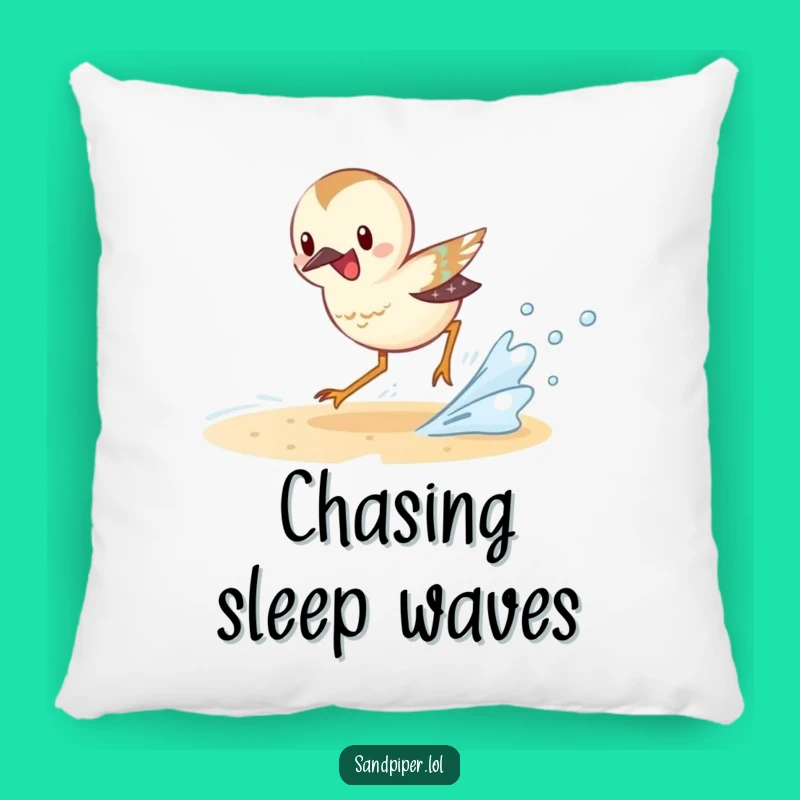 Funny Sandpiper Pillow: Wave Chasing Comfort, Cozy Beach Accent Funny Gift