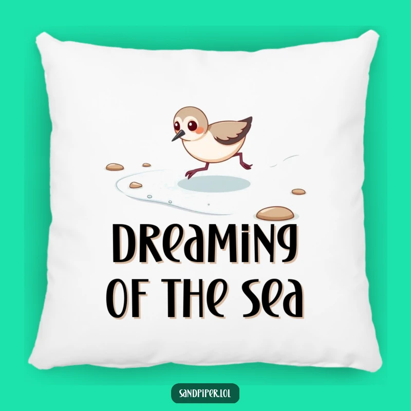 Funny Sandpiper Pillow - Cozy Playful Beach Accent Pillow