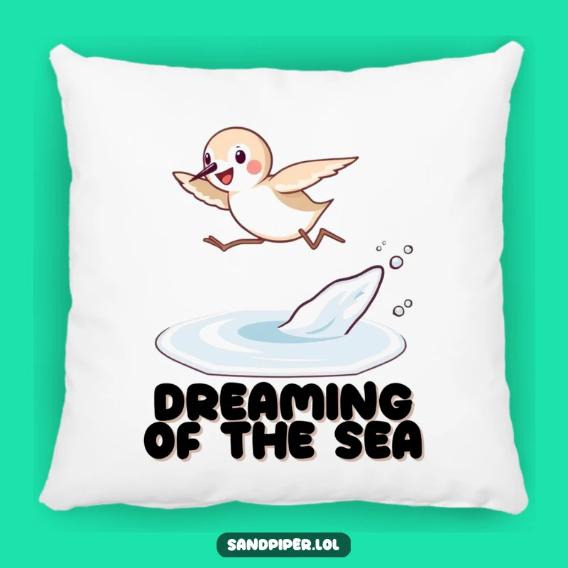 Funny Sandpiper Leap Pillow: Cozy Beach Energy, Perfect Gift!