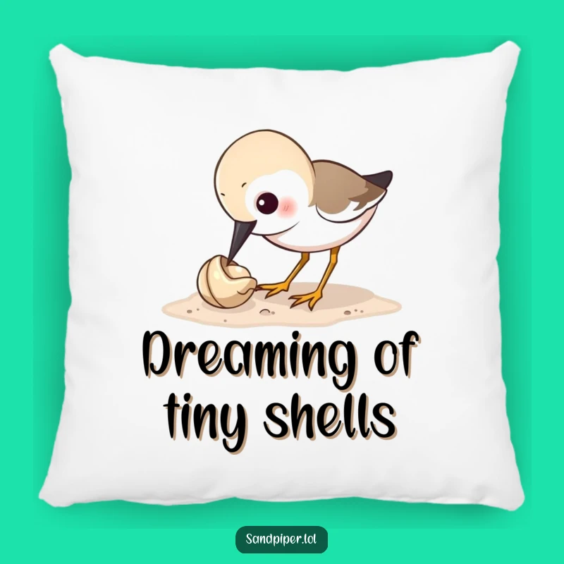 Funny Sandpiper Pecking Shell Pillow - Cozy & Hilarious Accent Decor