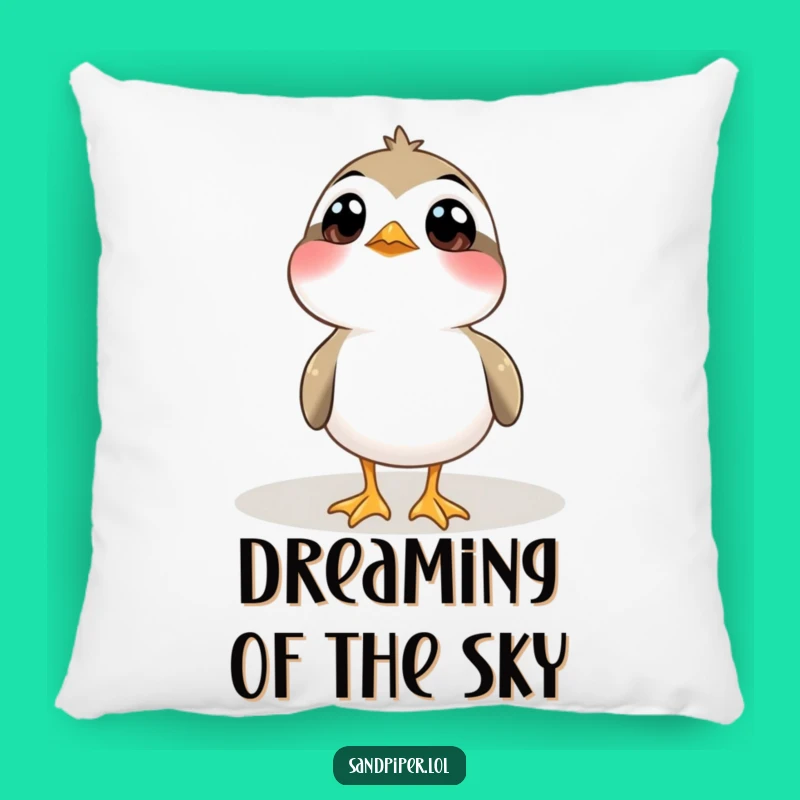 Funny Curious Sandpiper Pillow: Cozy Bird Accent, Adorable Funny Gift