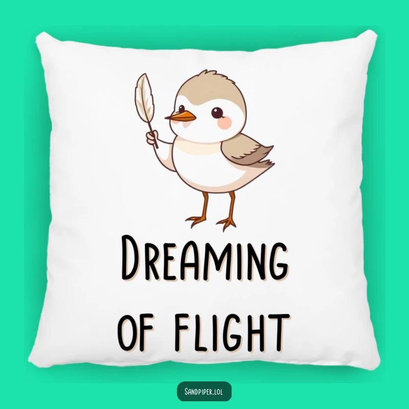 Funny Feather Display Pillow: Cozy Sandpiper Accent, Adorable Funny Gift