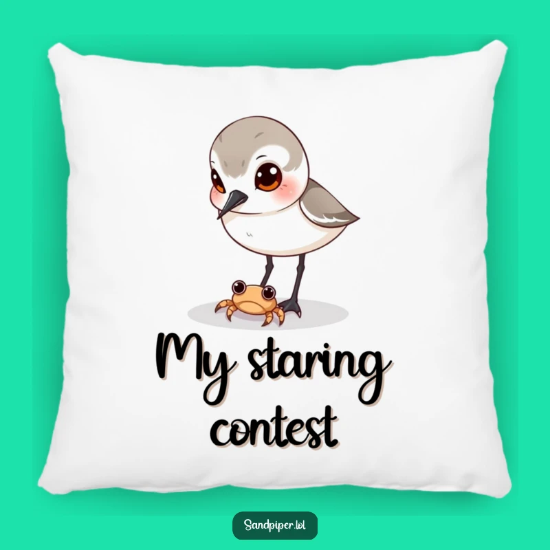 Funny Sandpiper Crab Pillow - Cute Curious Bird Cushion, Gift