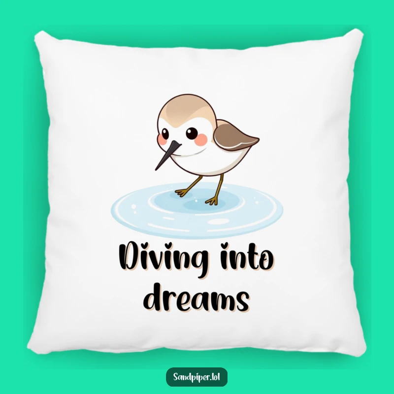 Funny Sandpiper Pillow: Joyful Comfort, Coastal Accent for Sofa Funny Gift