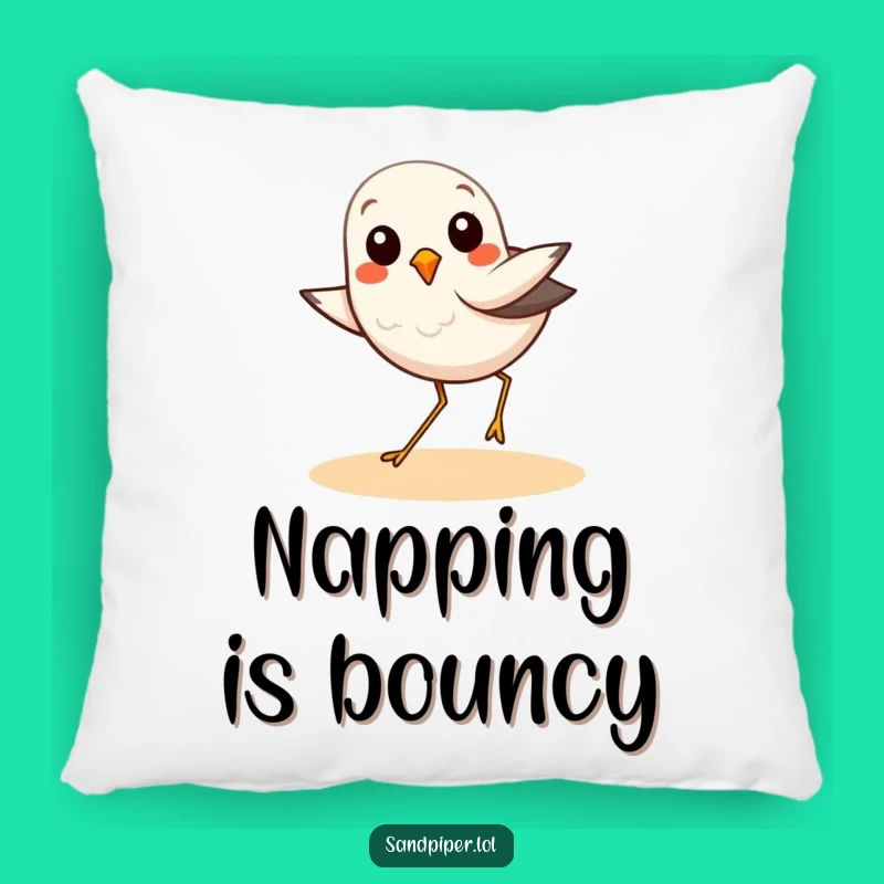 Funny Sandpiper Pillow: Joyful Hop Birdy Comfort Gift