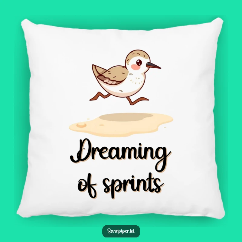 Funny Sandpiper Runner Pillow - Cozy Comical Beach Comfort