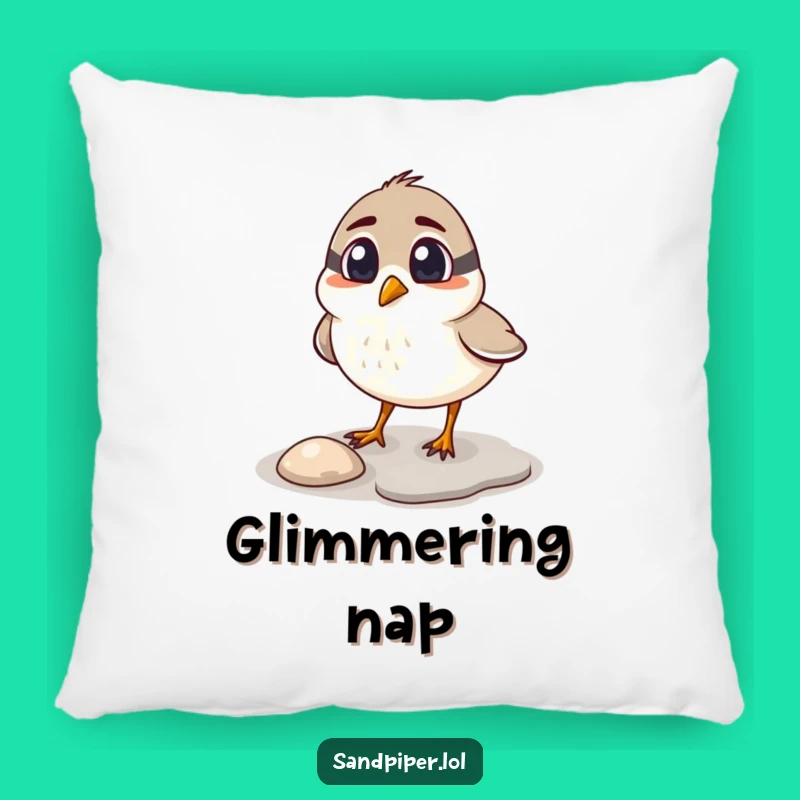 Funny Soft Sandpiper Pebble Pillow - Comfy Humorous Accent Decor