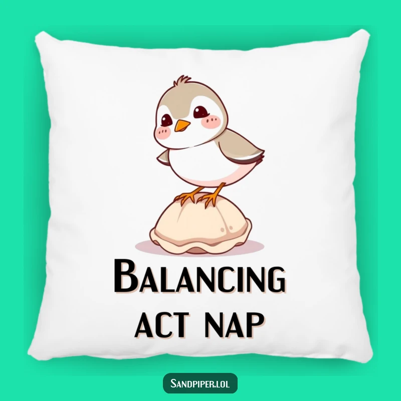 Funny Soft Sandpiper Shell Balance Pillow - Comfy Humorous Accent Decor