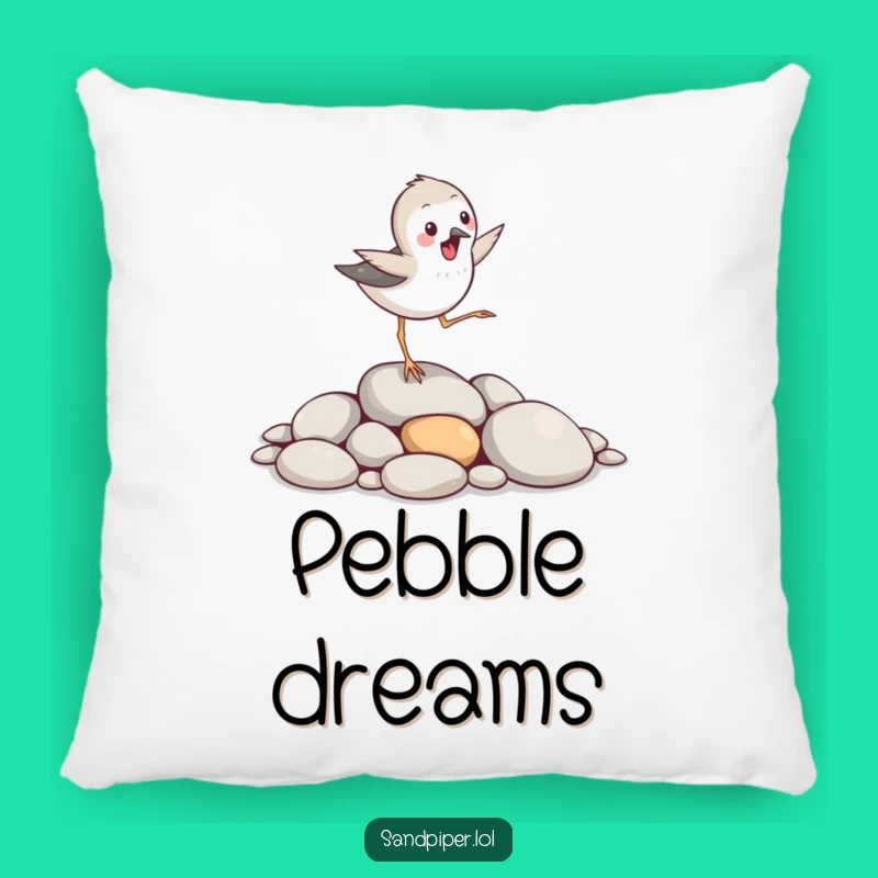 Soft Funny Sandpiper Pebble Hopper Pillow - Cute Bird Accent for Comfort