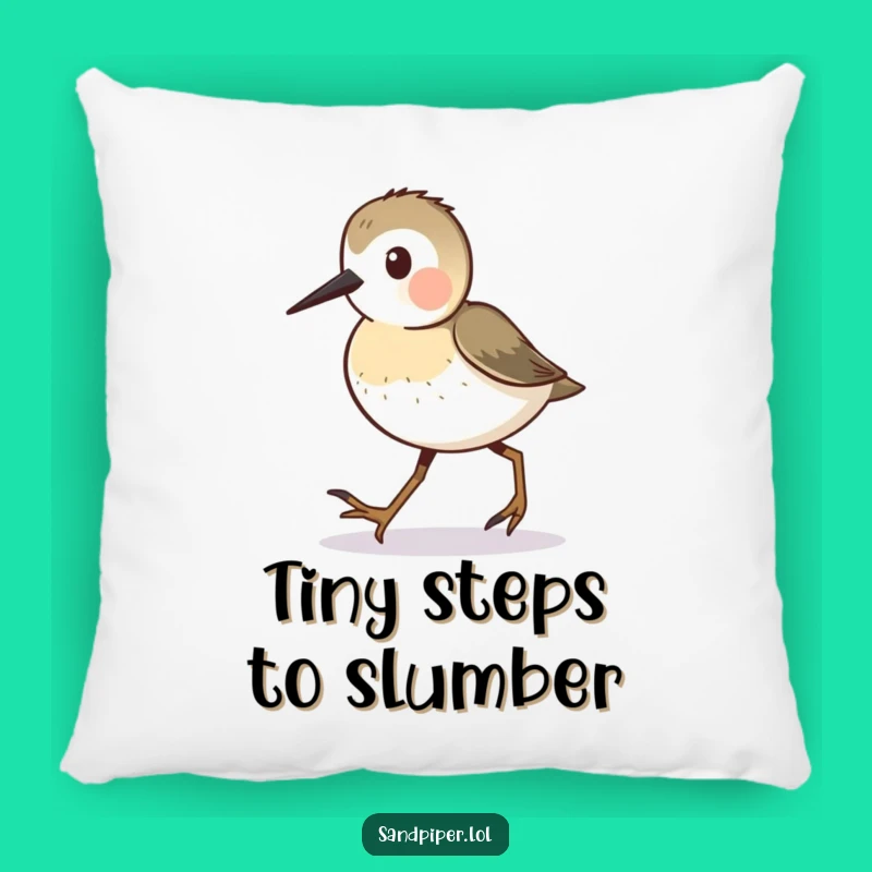 Funny Sandpiper Pillow: Tiny Steps Comfort, Cozy Accent Funny Gift