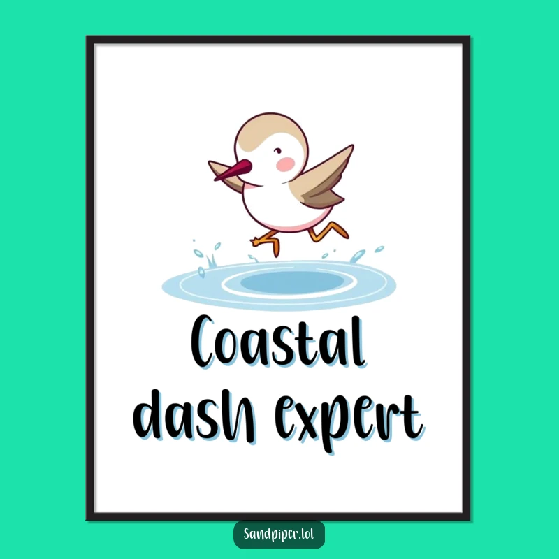 Funny Sandpiper Digital Print: Hilarious Coastal Art for Instant Decor