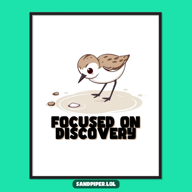 Funny Sandpiper Digital Print: Determined Bird Art Gift