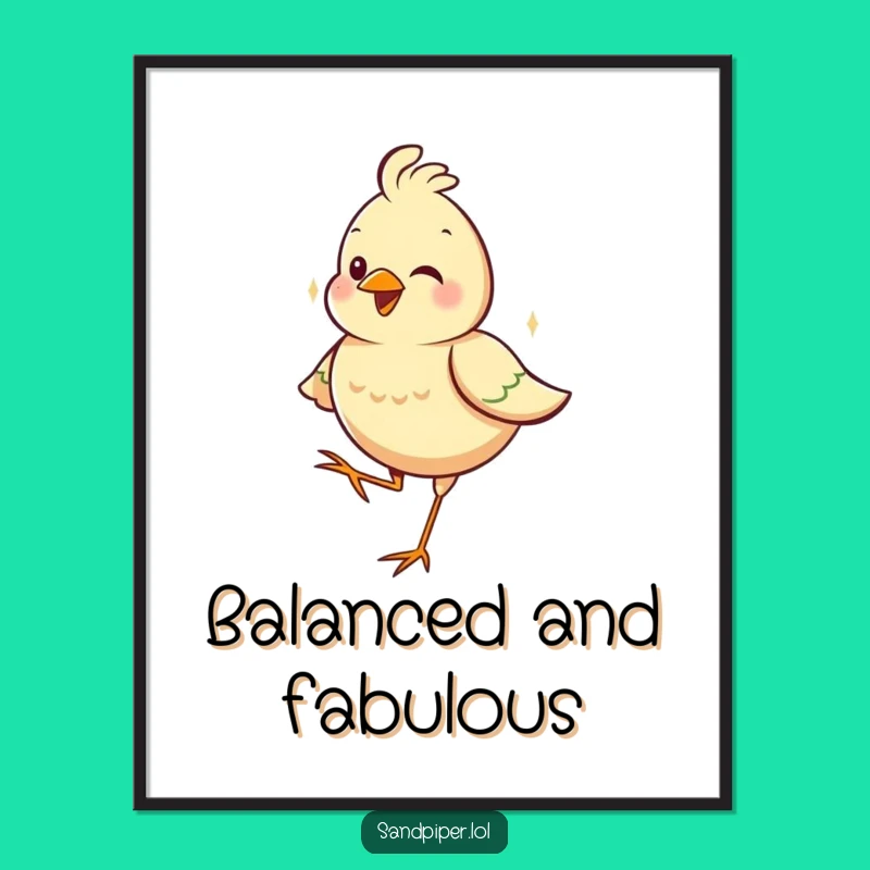 Funny Bird Art Print: Instant Joy with This Hilarious One-Legged Digital Download